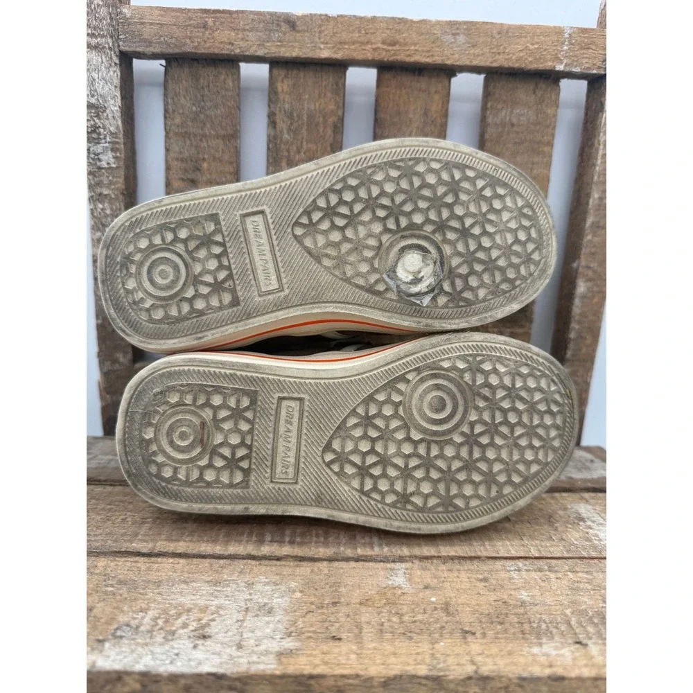 Dream Pairs Boys Brown Tan Orange Sneakers Hook Loop Strap 151014-K Size 10 US